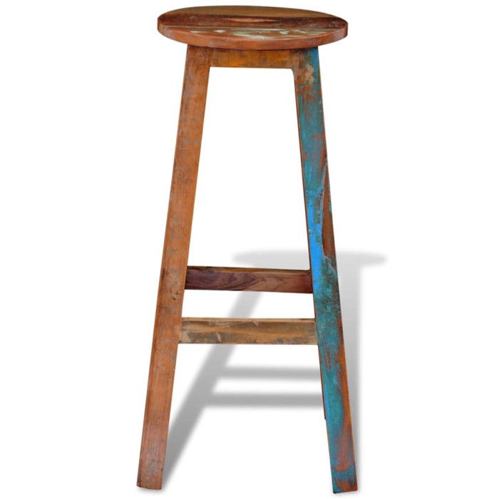 Tabouret De Bar En Bois Massif Recyclé – VidaXL, Style Bistrot