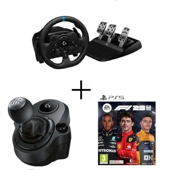 Volant de Course et Pédales gaming - Logitech - G923 - pour PS5, PS4 et PC + F1 23 - Jeu PS5