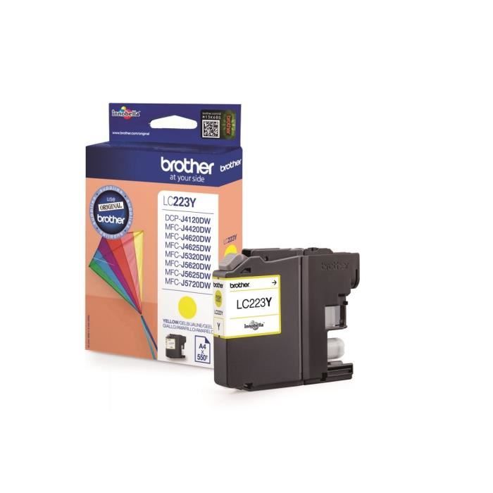 Cartouche dencre jaune Brother LC223Y pour DCP-J4120DW MFC-J4420DW MFC-J5320DW MFC-J4620DW MFC-J5620DW MFC-J5720DW