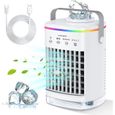 Refroidisseur d'air portable, mini climatiseur 5 en 1, refroidisseur évaporatif mobile personnel, ventilateur de bureau USB