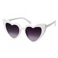 lunette de soleil femme forme coeur blanche verre noir pin up rockabilly-0