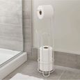 InterDesign Classico distributeur papier toilette, porte-rouleau WC en métal sans perçage, blanc nacré[396]-0