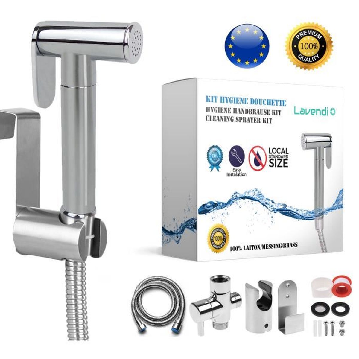 NEUF POMMEAU DOUCHETTE TUYAU WC TOILETTE POMME DE DOUCHE FLEXIBLE HYGIENE FR