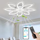 NACATIN Ventilateur de plafond à LED 6 Vitesse Fan Silencieux avec Dimmable Eclairage 3 Couleurs 9007 -Blanc