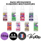 Eliquide Cigarette Electronique - Decouverte Multi Saveurs Vap'Op - 12mg - 70 MPGV / 30 VG - 8 x 10ml (80ml)