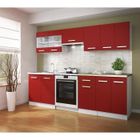 WILTEC ULTRA Cuisine complète avec plan de travail L 2m40 - 7 éléments - Rouge mat