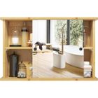 EUGAD Armoire Murale Miroir, Meuble de Toilette en Bambou, Miroir Porte Coulissante, Étagère Réglable, 55x14x35,5cm, 0152WY