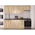 WILTEC SARA Cuisine complète modulable - 7 éléments - Décor chêne sonoma - L 240 cm - Plan de travail non inclus