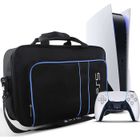 SENSBUN PS5 Sac de Transport, sac d'épaule Sac de Protection pour PS5 Console, Manette et Accessoires pour Sony Playstation 5, Bleu
