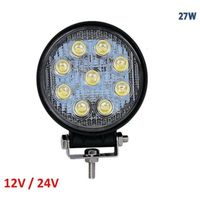 Phare Led Hors Route Feu De Travail Supplementaire 12-30v 27w Jeep Off-road 10.5