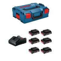 Set d'outils BOSCH professionnel avec 6 batteries 2,0 Ah, chargeur GAL18V-20 et L-Boxx 136