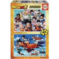 Set De 2 Puzzles Enfant Dragon Ball Z 100 Pieces : Son Gohan Vegeta Krilin Son Goten Son Goku - Educa Collection Manga