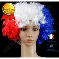 Perruque de couleur de drapeau national - TECH DISCOUNT - Accessoire de fête - Femme - Blanc - France