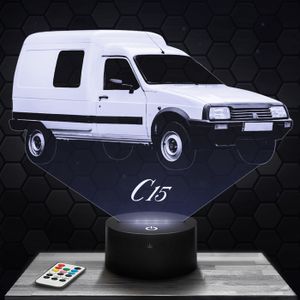 JUMAJO – Maquette Citroën C15 Blanc 1984 – échelle 1/43 – Reproduction Fidèle Du Fourgon Utilitaire Mythique, Socle Noir Inclus