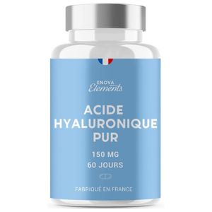 COMPLEMENTS ALIMENTAIRES - BEAUTE PEAU ACIDE HYALURONIQUE PUR - 150 mg/jour - Anti-âge et Articulations - 120 gélules - Complement alimentaire - Fabriqué en France