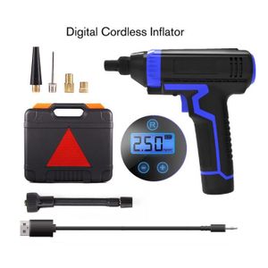 120PSI Mini Compresseur Gonfleur Electrique Digital avec Grand Ecran LCD Lampe LED /à Batteire Rechargeable de Lithium-lon 2200mAh Compresseur d/’Air Portatif 12V