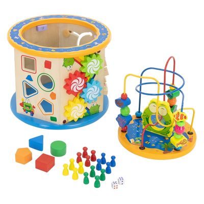 Lot de 6 grands cubes bois de 25 mm, dés naturels D6, jeu de dés bois pour jeux de table, tutoriel math