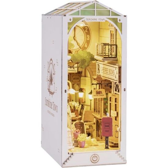Book Nook Kit Maison Miniature DIY 3D – Insectes & LED, Puzzle Bois Lumineux BuzzoXerex