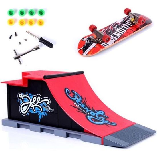 Kit Skate Park Pour Fingerboard - 17 Pièces Avec Rampes, Planches Et Vélos - Jouet Créatif Pour Enfants 6 Ans Et Plus