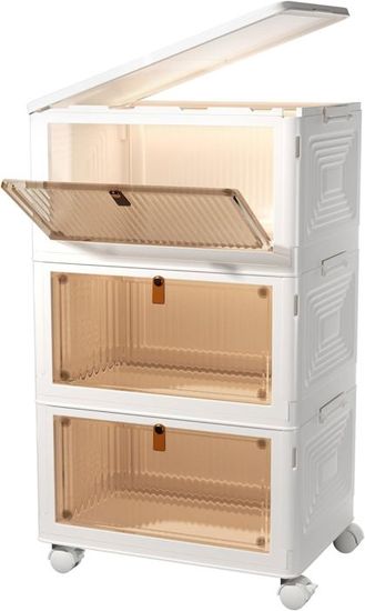 Lot De 2 Grands Bacs De Rangement En Plastique Avec Poignées