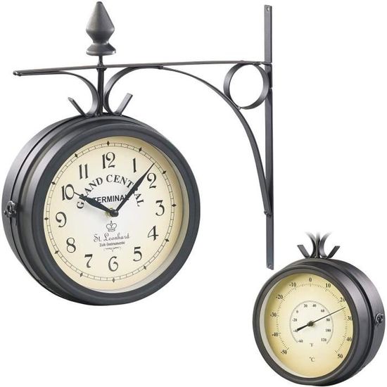 Horloge de gare ancienne double face hôtel westminster forge