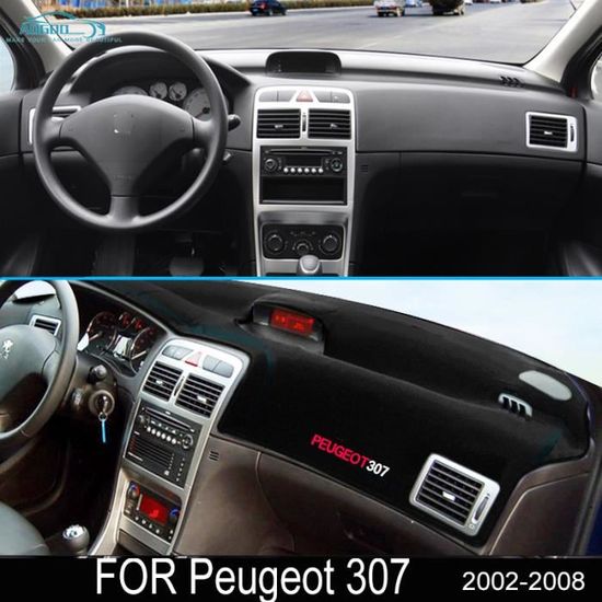2002-2008 Noir - Tapis de tableau de bord antidérapant pour Peugeot 307 2002 ~ 2008 307sw 307cc, Protection p