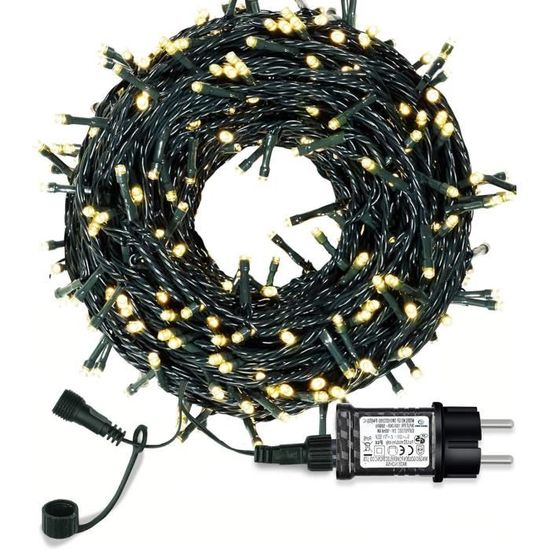 Guirlande Lumineuse 34M Intérieur Et Extérieur 300 LEDs Blanc Froid Guirlande Lumineuse Sapin Cable Noir Avec 8 Modes Et Tlcommande Dont Minuteur Pour Noel Decoration 61962498