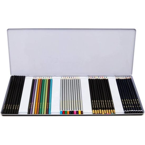 Lot De 18 Crayons De Charbon De Bois Comprimé Carrés Pour