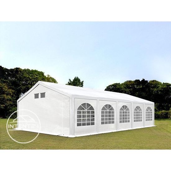 Tente de réception TOOLPORT - 5x10 m - PE 300 g/m² - Blanc