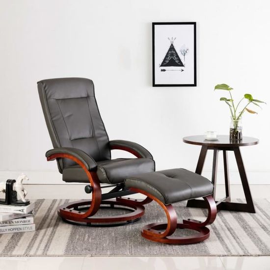 🦐5153Fauteuil Relax inclinable Style Contemporain avec Repose-Pied Chaise de Salon TV Fauteuil de Bureau 66 x (96-102) x (69-99) cm