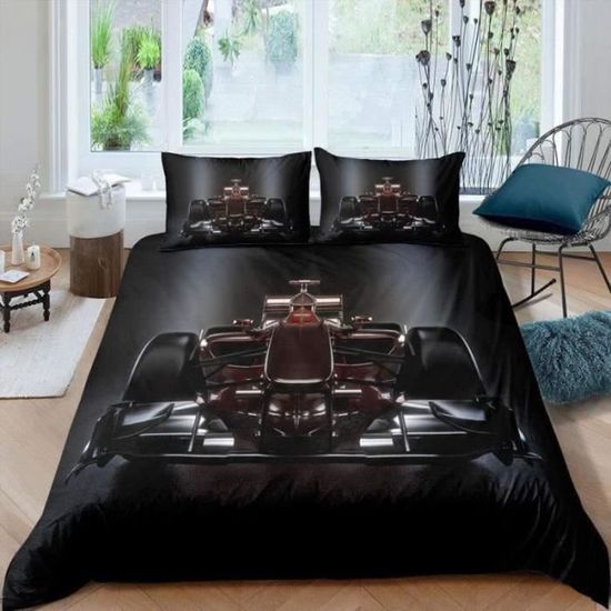 Voiture De Course Parure De Lit Voiture De Course Sports Extrêmes 220×240cm 1 Housse De Couette +2 Taies D'oreiller 65x65cm - Maison