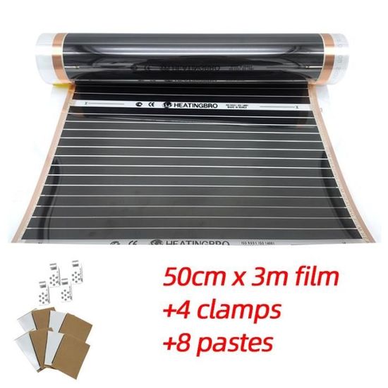 Film Chauffant Infrarouge Pour Sol - 220W/m² - Pour Plancher Flottant, Carrelage - Chauffage électrique économique