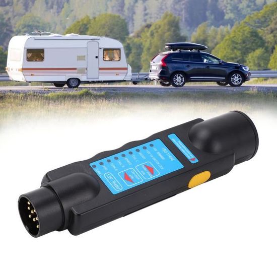 Testeur De Prise Remorque 4 Broches - Vérificateur Feux Remorque Avec LED - Pour Voiture, Camping-car, Bateau - Diagnostic Rapide