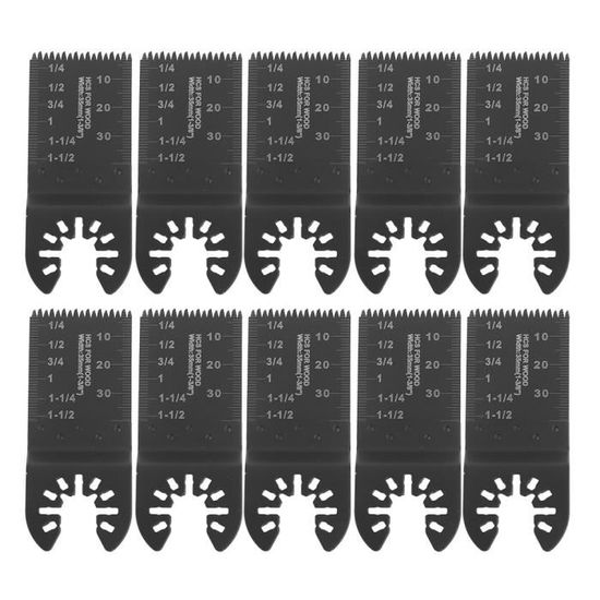 Lot 10 Lames Scie Oscillante Acier Carbone 34 Mm - Coupe Bois, Métal, Plastique, Compatible Marques Courantes - 3