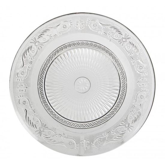 Assiette Plate à Dessert Plat de Présentation Vaisselle en Verre Transparent Ø23cm