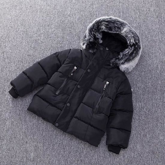 Doudoune Chaude à Capuche Filles - Parka Rembourrée Enfant Veste D’Hiver Matelassée Mi-Long Pour 1-5 Ans