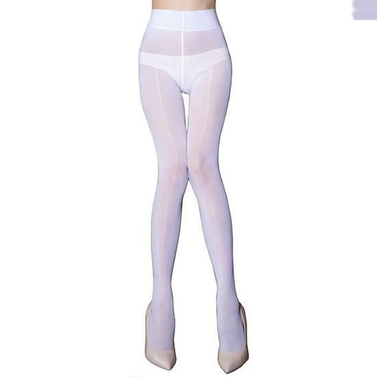 Collant Femme Blanc Opaque Grande Taille – 120D, Microfibre Douce – Effet Galbant, Confortable – Pour Danse, Quotidien