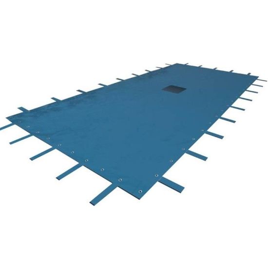 Bâche - Piscine Rectangulaire - Bleu - 6x10m - 140g/m² - Protection contre les intempéries et les feuilles