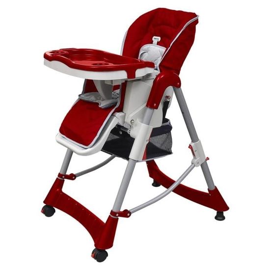 Chaise Haute Deluxe et Réhausseur Bébé poussette Chaise haute bébé 3 en 1, chaise à bascule Portable Extensible-Rouge Bordeaux