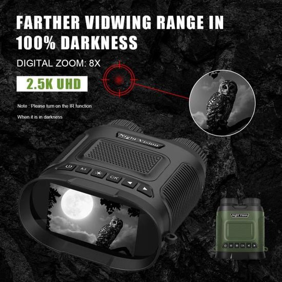 Jumelles de Vision Nocturne Infrarouge Numérique Télescope 300M 2.5K