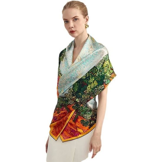 Femme Homme 100% Lin Longue Écharpe Foulard Frangé Printemps Et En Été