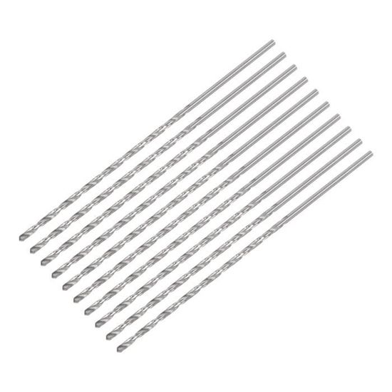 Sourcing Map 10 Pcs Forets Hélicoïdaux Mini 1mm Extra Longs - Acier Haute Vitesse 60mm Pour Aluminium, Alliage Et PCB