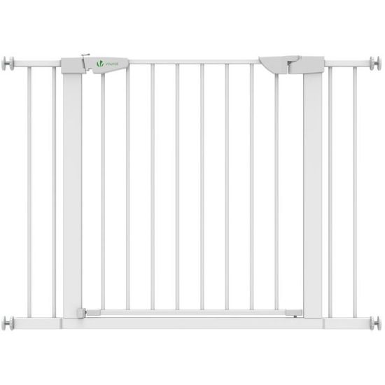 VOUNOT Barriere de Securite porte et escalier 100-108cm blanc pour animaux