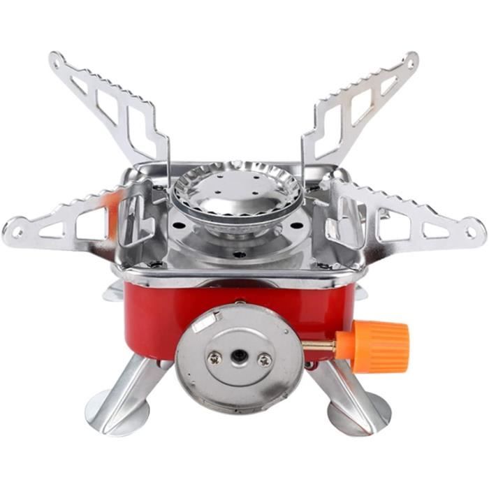 Réchaud de Camping à Gaz Brûleur à Gaz Pliable Mini Poêle superlégers Résistant au Vent en Acier