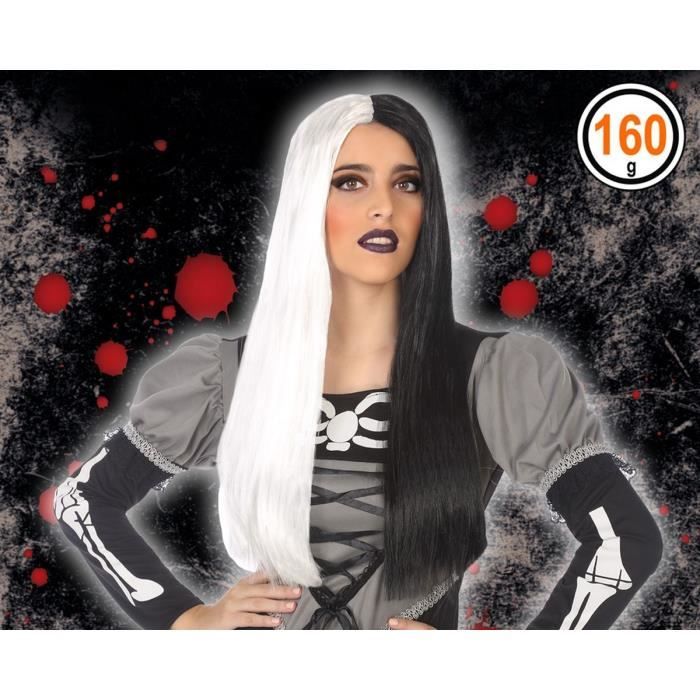ATOSA - Perruque Halloween Adultes Femmes - Noir et blanc