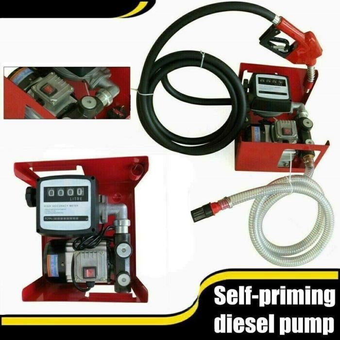 Pompe à huile pour chauffage - Pompe à huile auto-aspirante avec compteur - Pompe à huile électrique avec pistolet à carburant 550 W