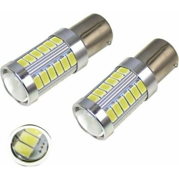 Ampoule BAY15D P21/5W LED Blanc 6000K Feux de jour Veilleuse Frein Stop 1157