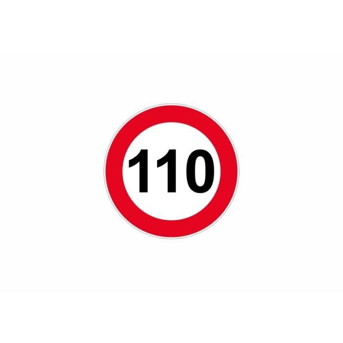 Autocollant sticker signalisation plaque porte panneau limitation vitesse 110