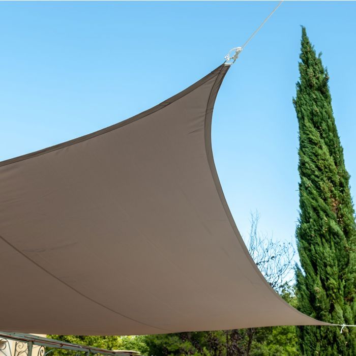 Voile d'ombrage carrée couleur taupe 5x5m Werkapro