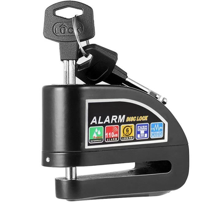 Mota Bloque Disque Alarme Neuf Moto Vélo 2 Roues Scooter Universel Etanche Noir